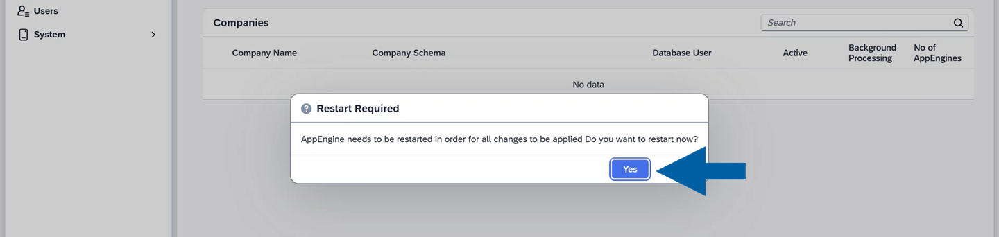click yes to restart