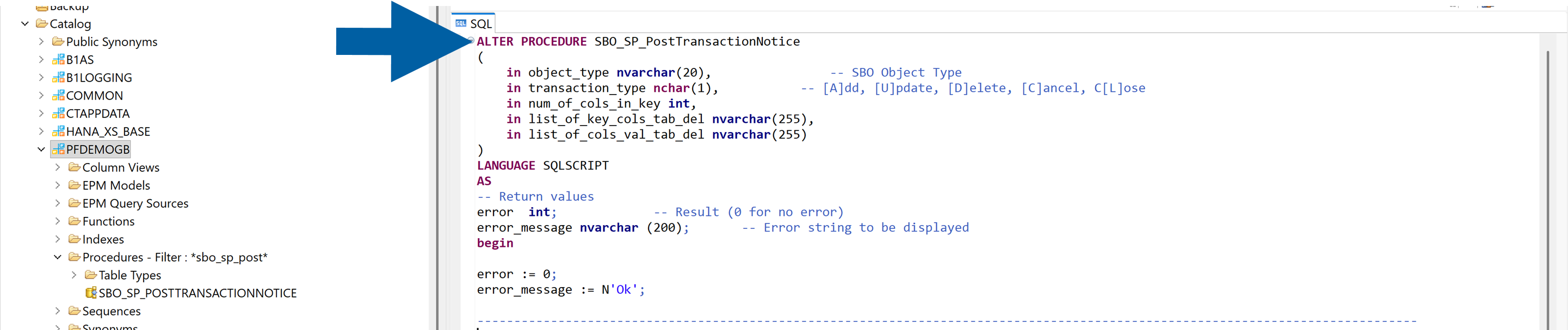a screen showing changing create to altrer