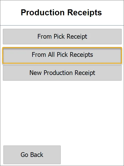 Production Receipts