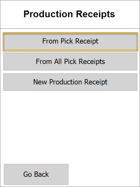 Production Receipts