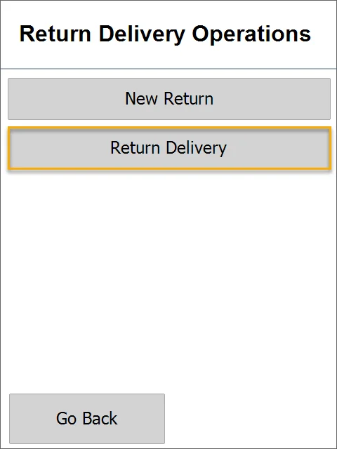 Return Delivery Operations