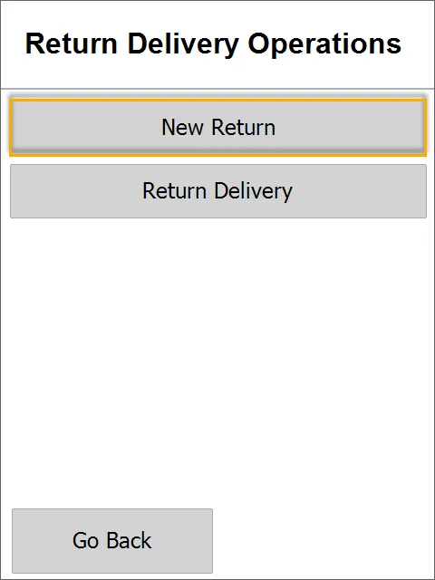 Return Delivery Operations