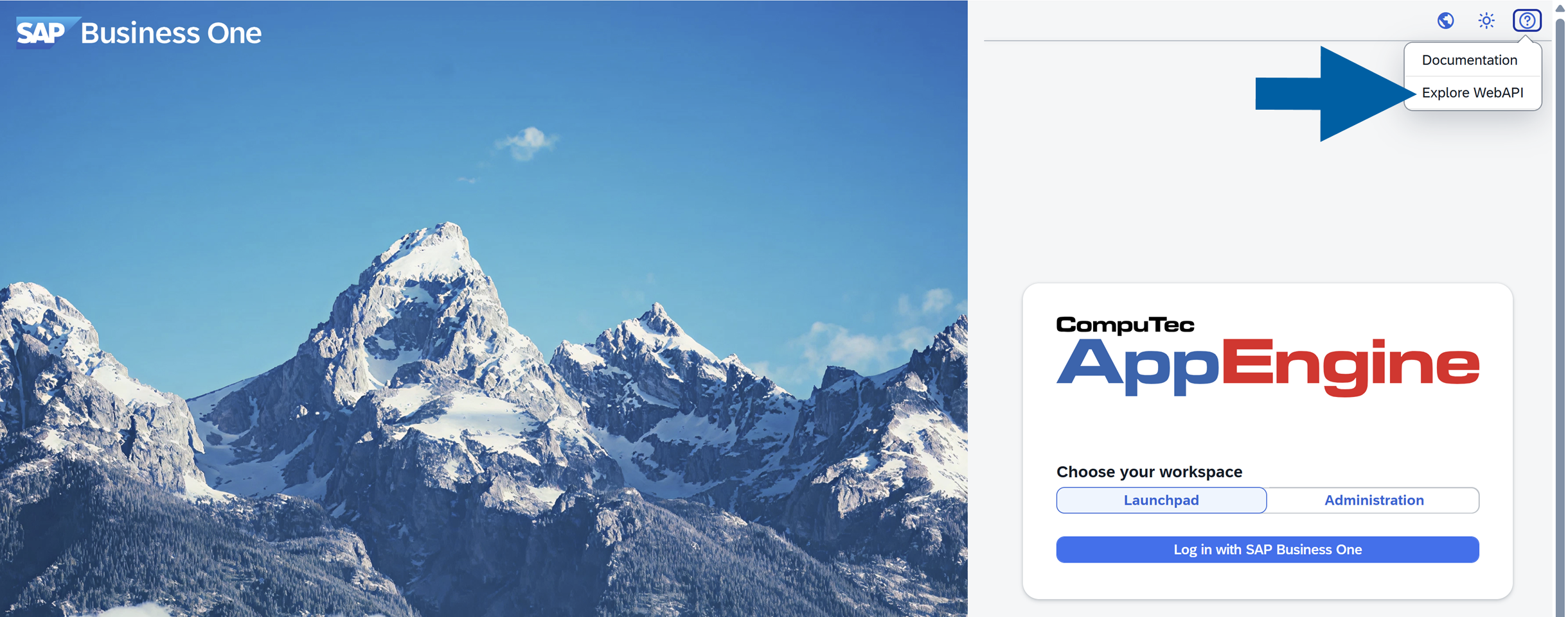 screen showing where to find the list of the available odata endpoints