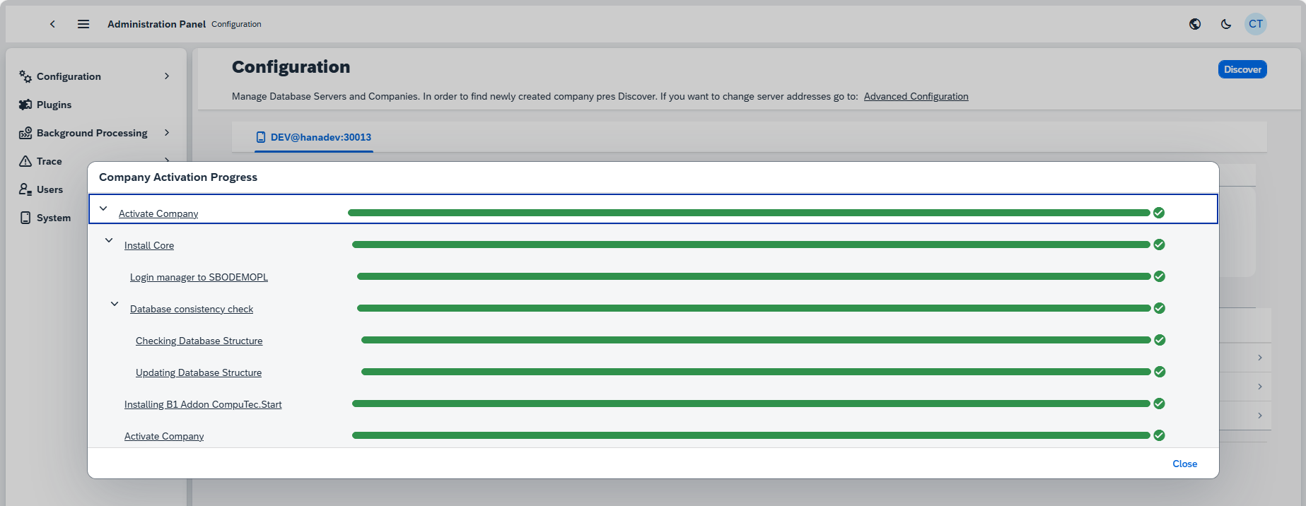 Activation Progress