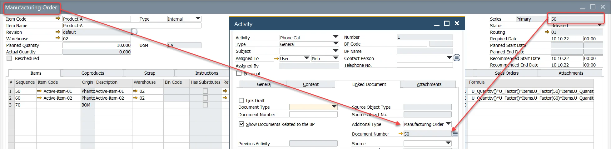 Activity Document Number