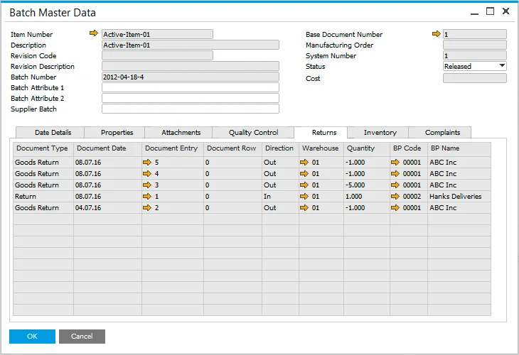 Batch Master Data