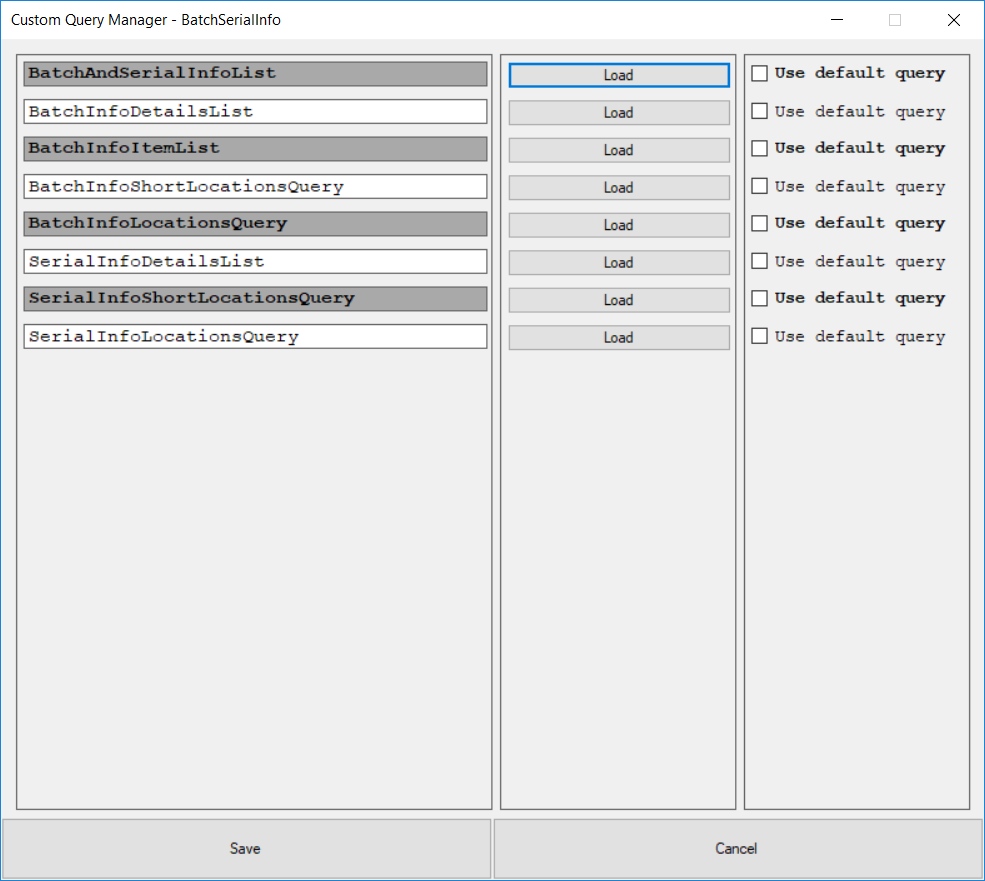 Batch Serial Info