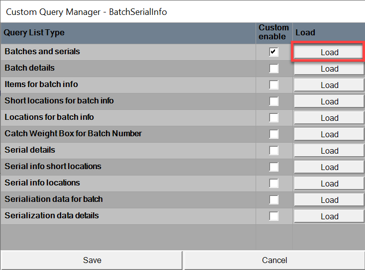 Batch Serial Info