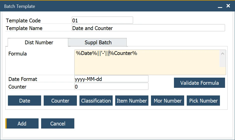 Batch Template: Counter, Date