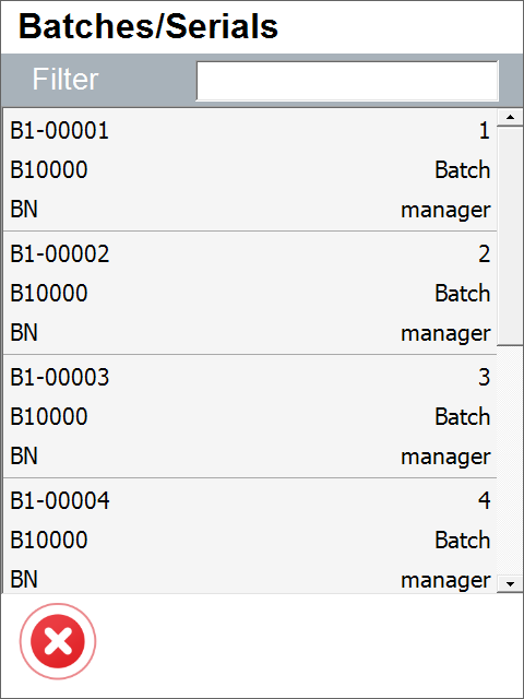 Batch Serial Info