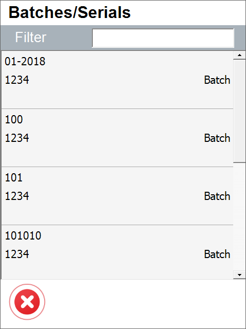Batch Serial Info