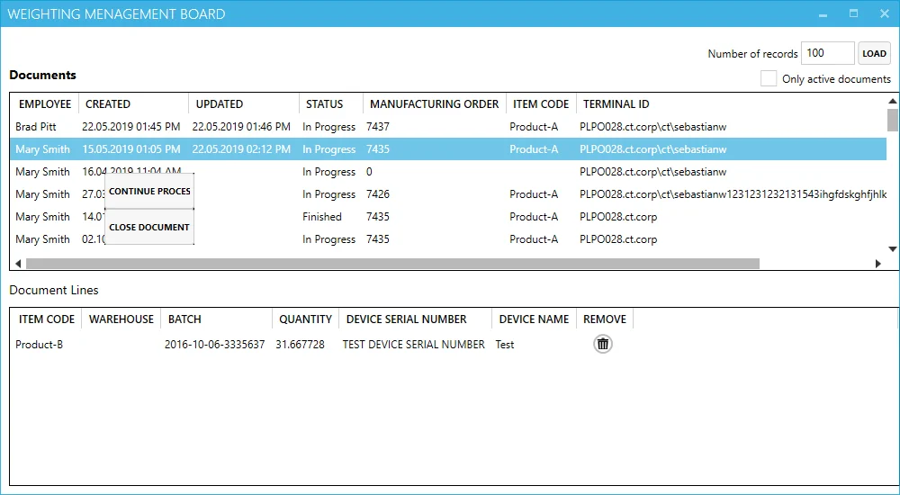 Weighting Management Board