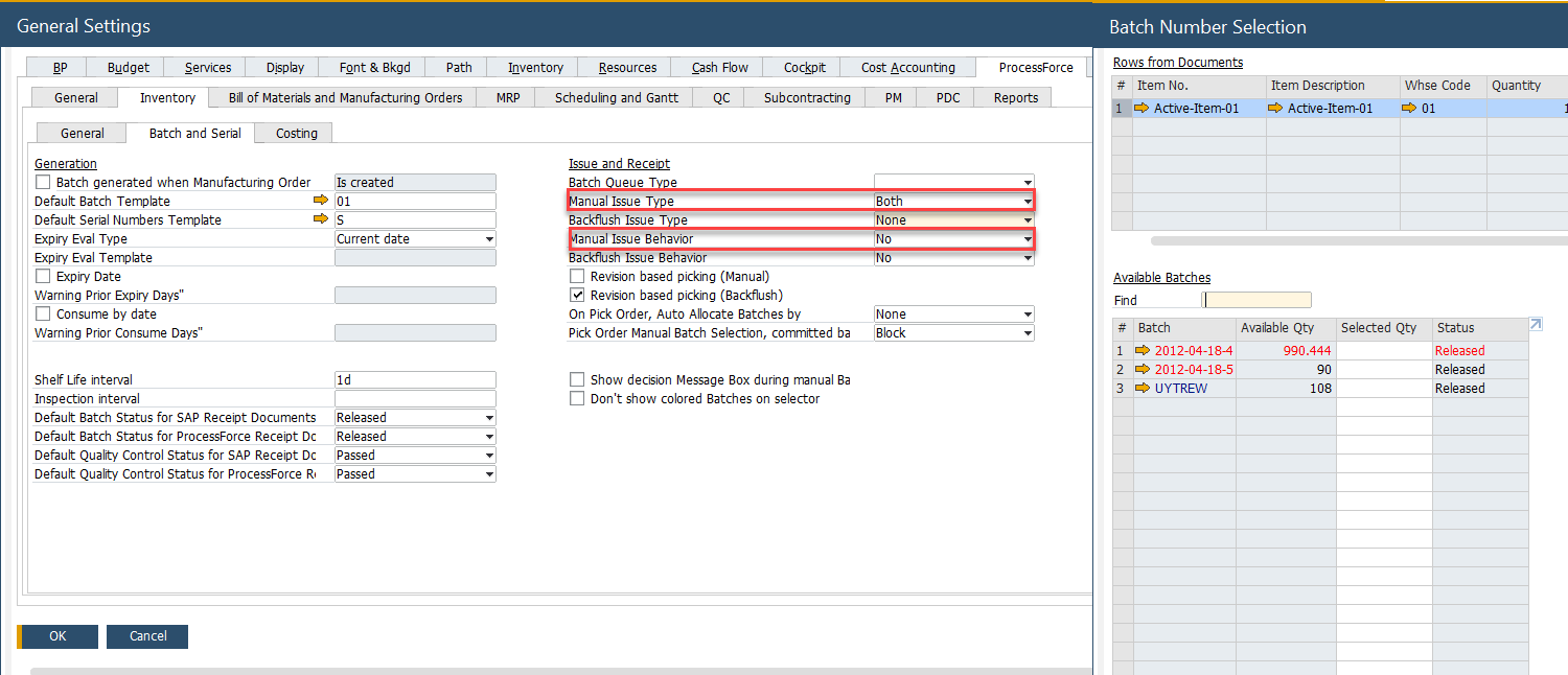 Manual and Backflush Issue Type Configuration | CompuTec Learn