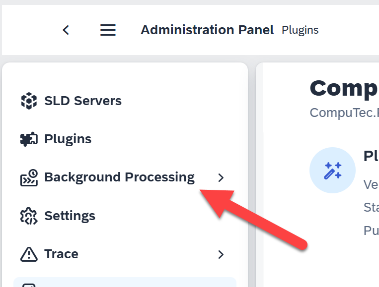 Background Processing Menu