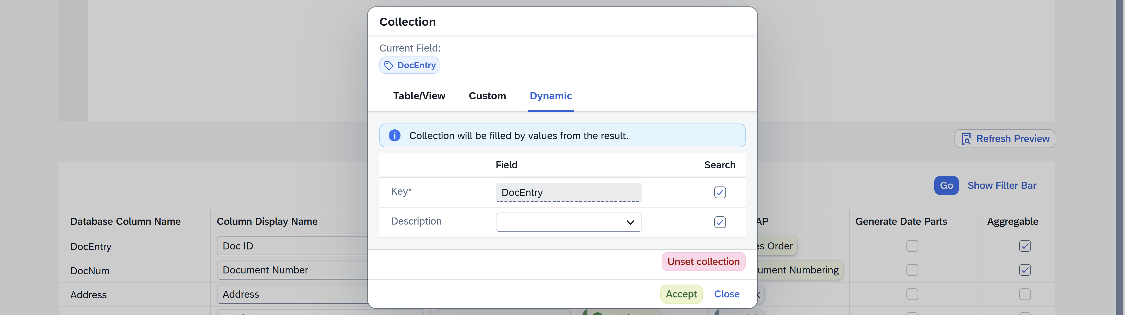 screen showing general tab
