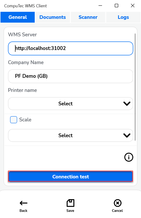 Connection Button