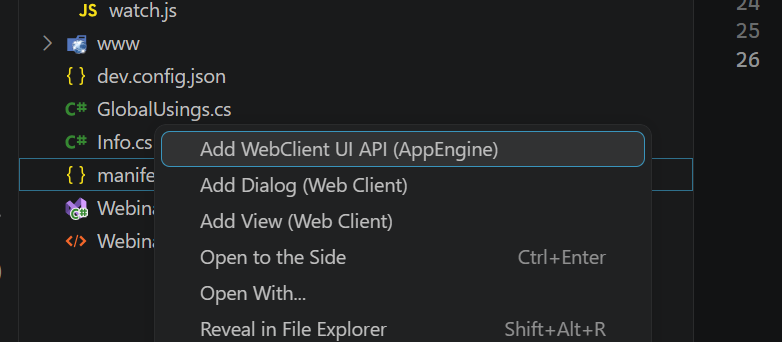 Explorer context menu with the CompuTec AE Tools commands