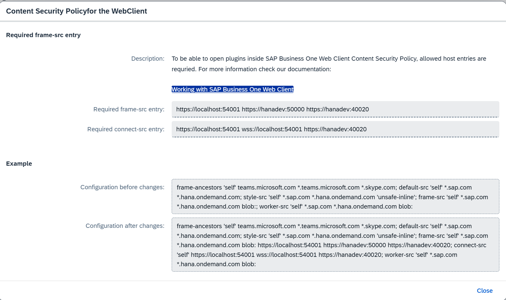 Constent securit policy help screen in appengine activation process