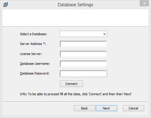 Database settings