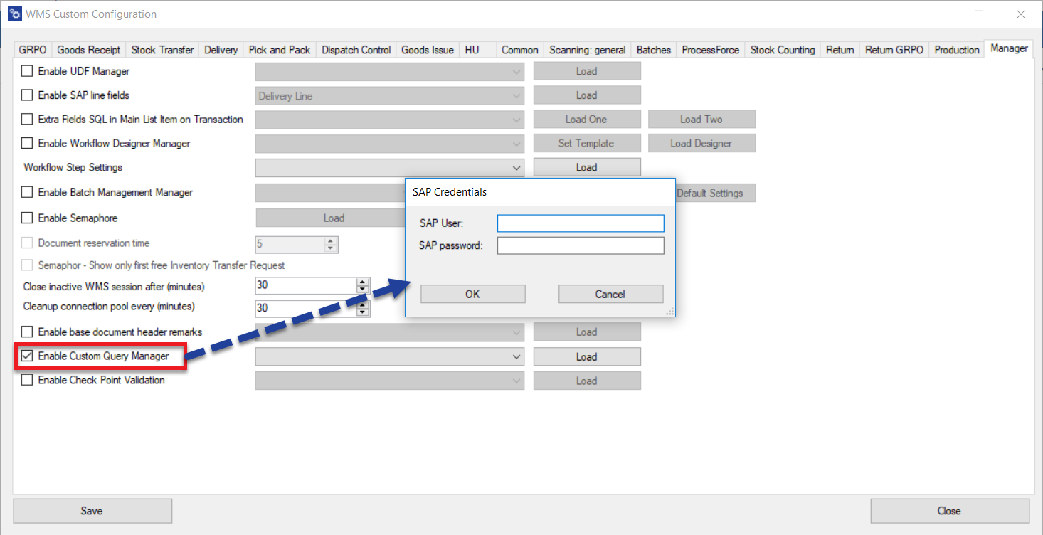 Custom Query Manager Checkbox