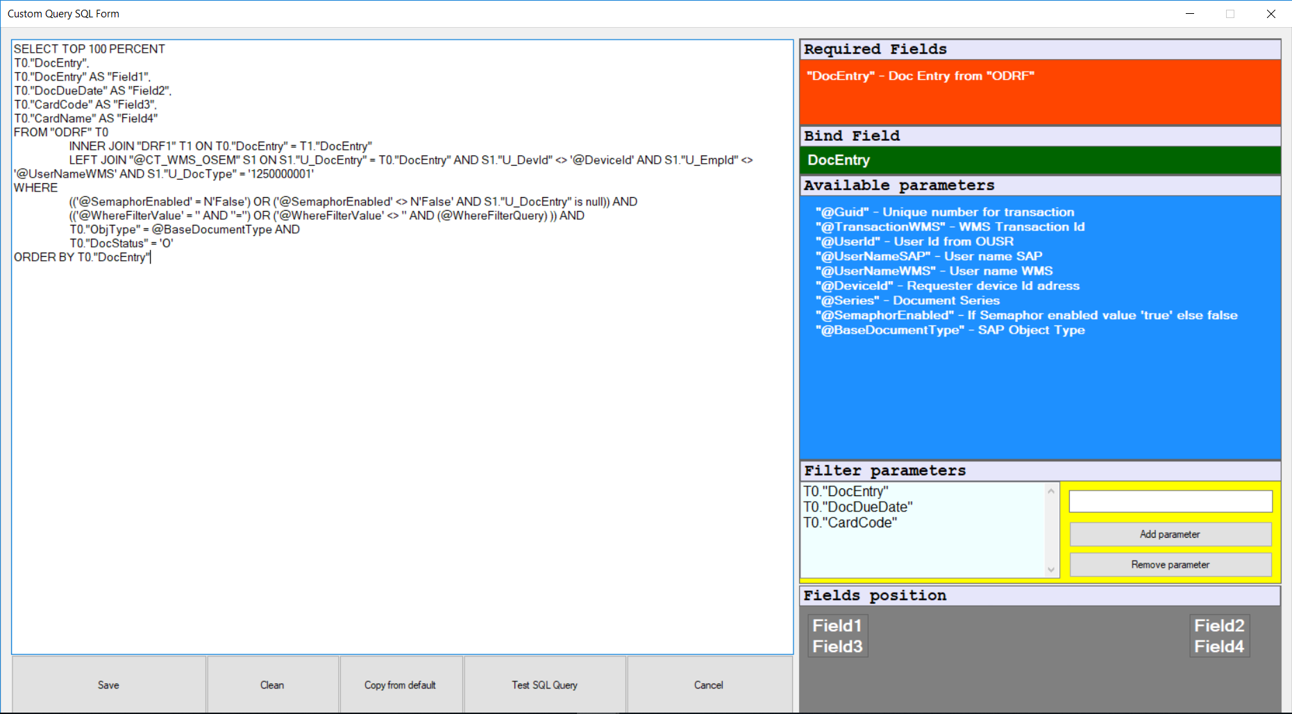 Custom Query SQL