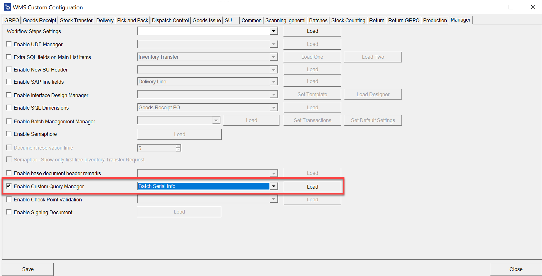 Enable Custom Query Manager