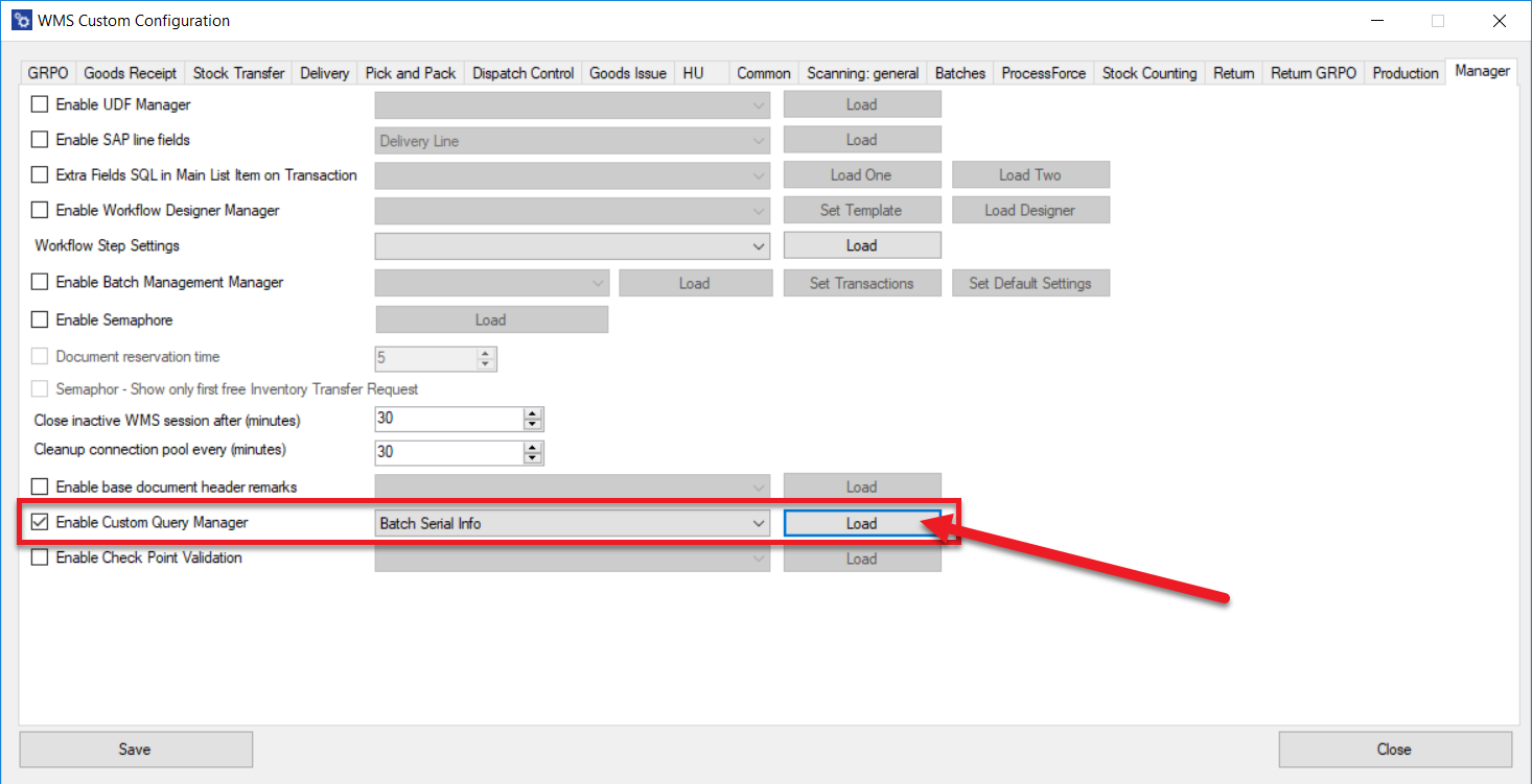 Enable Custom Query Manager