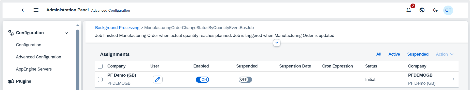 Enable and Suspend Jobs