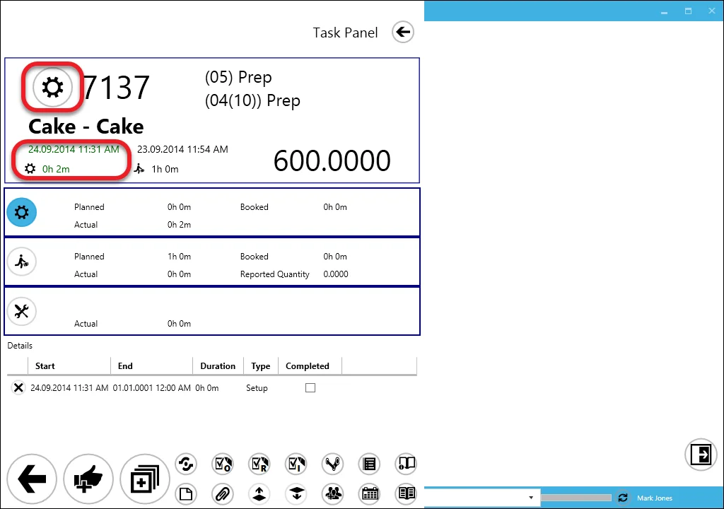 Example Setting Up Time