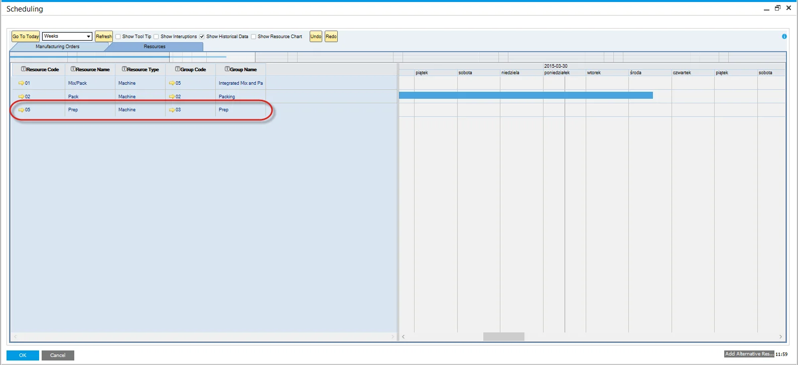 Gantt Alternative Resources