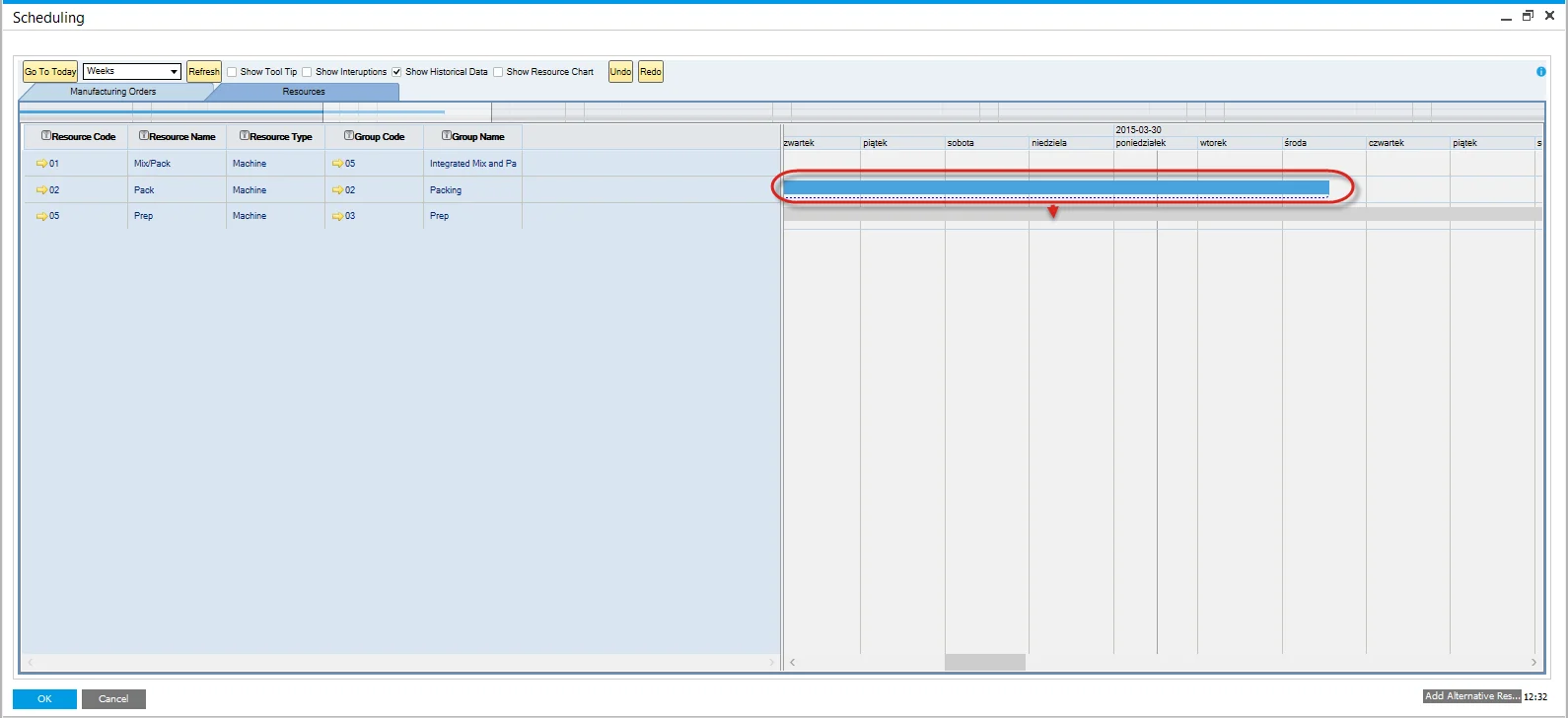 Gantt Alternative Resource