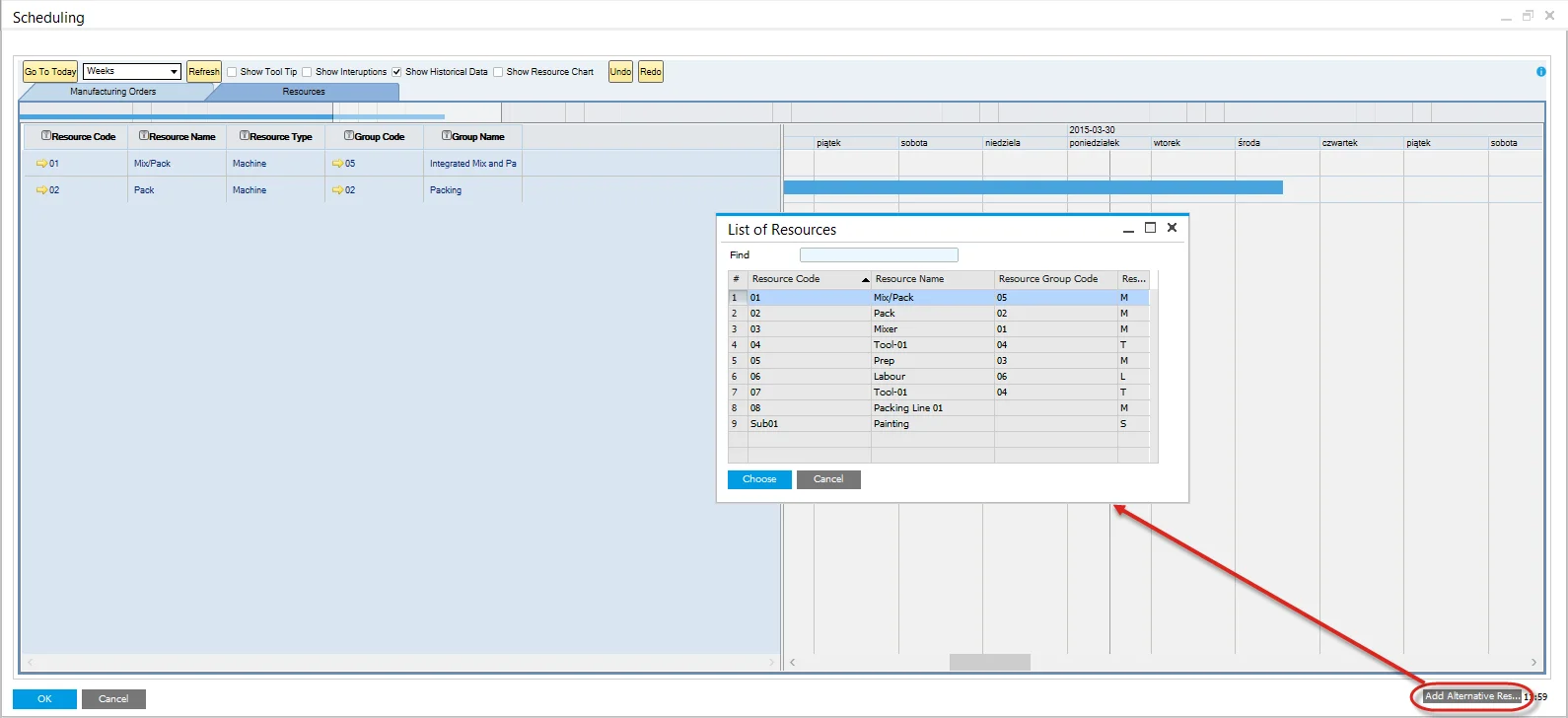 Gantt Alternative Resources