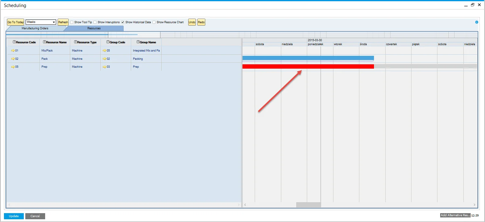 Gantt Alternative Resource