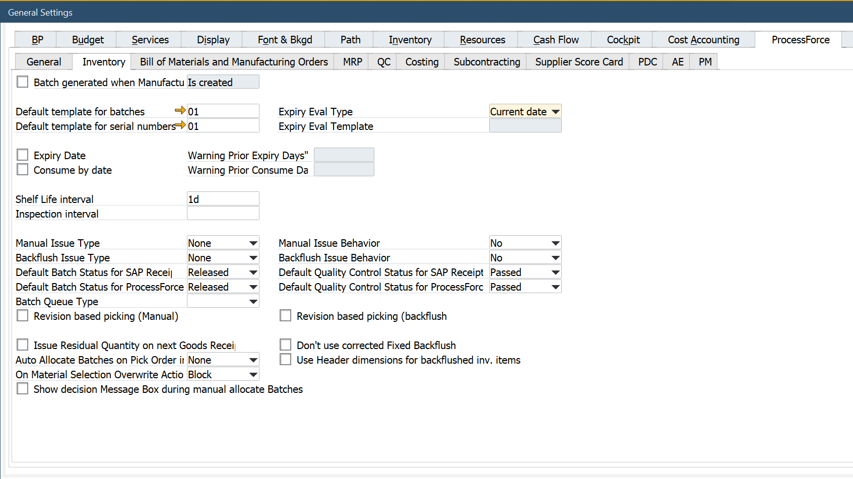 General Settings