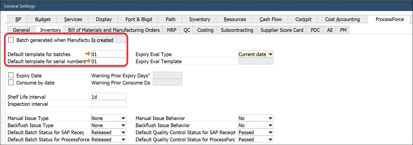 General Settings Template