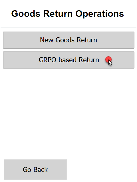 Goods Return Operations