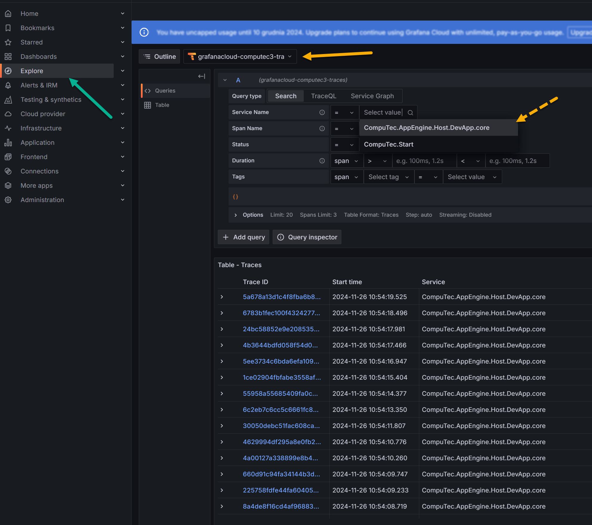 Grafana Explorer