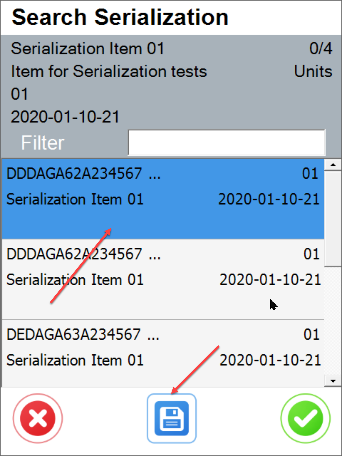 Clustering - Serial Numbers Selection