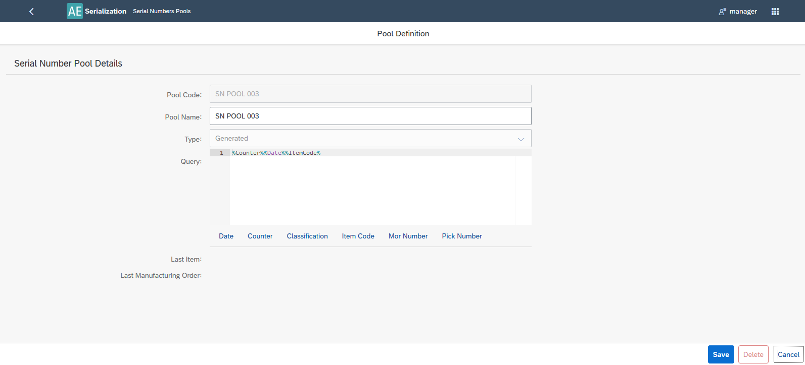 Serialization - Fields Description