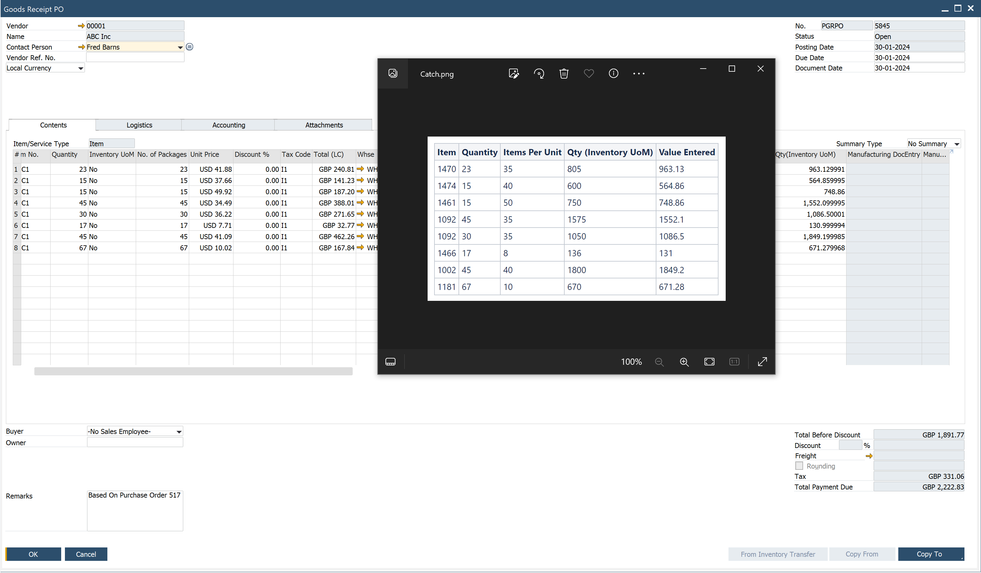 Inventory Quantity