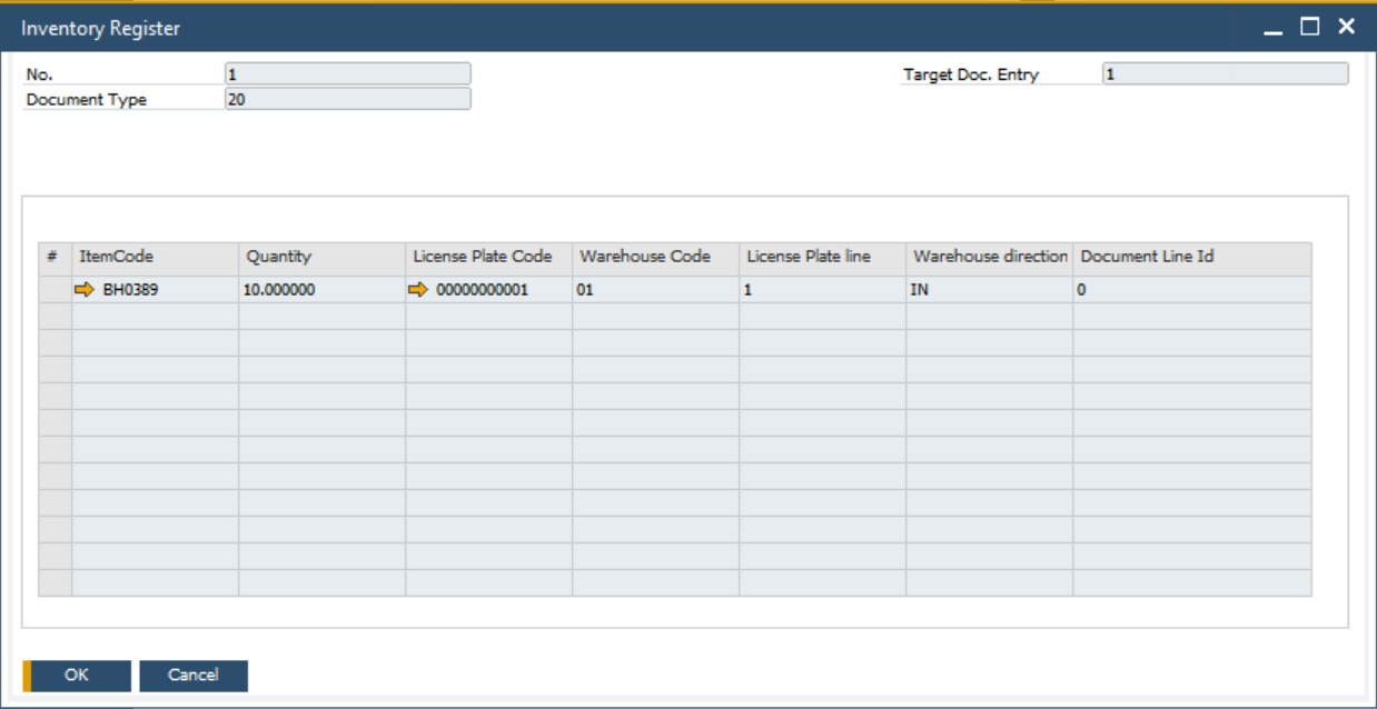 Inventory Register Form