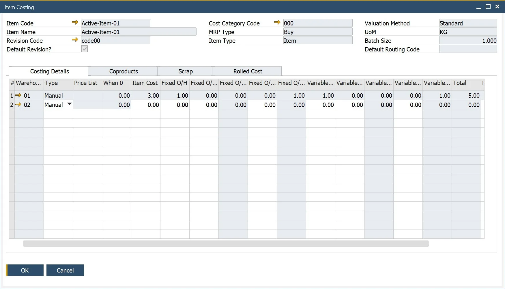 Item Costing