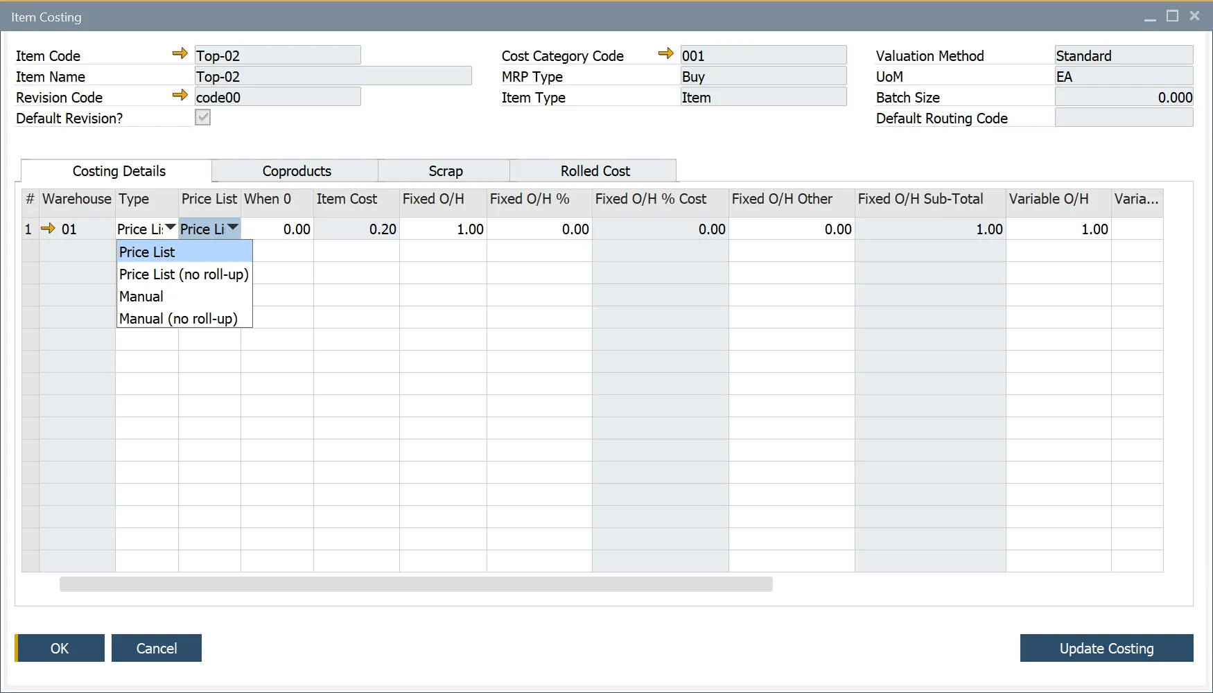 Item Costing