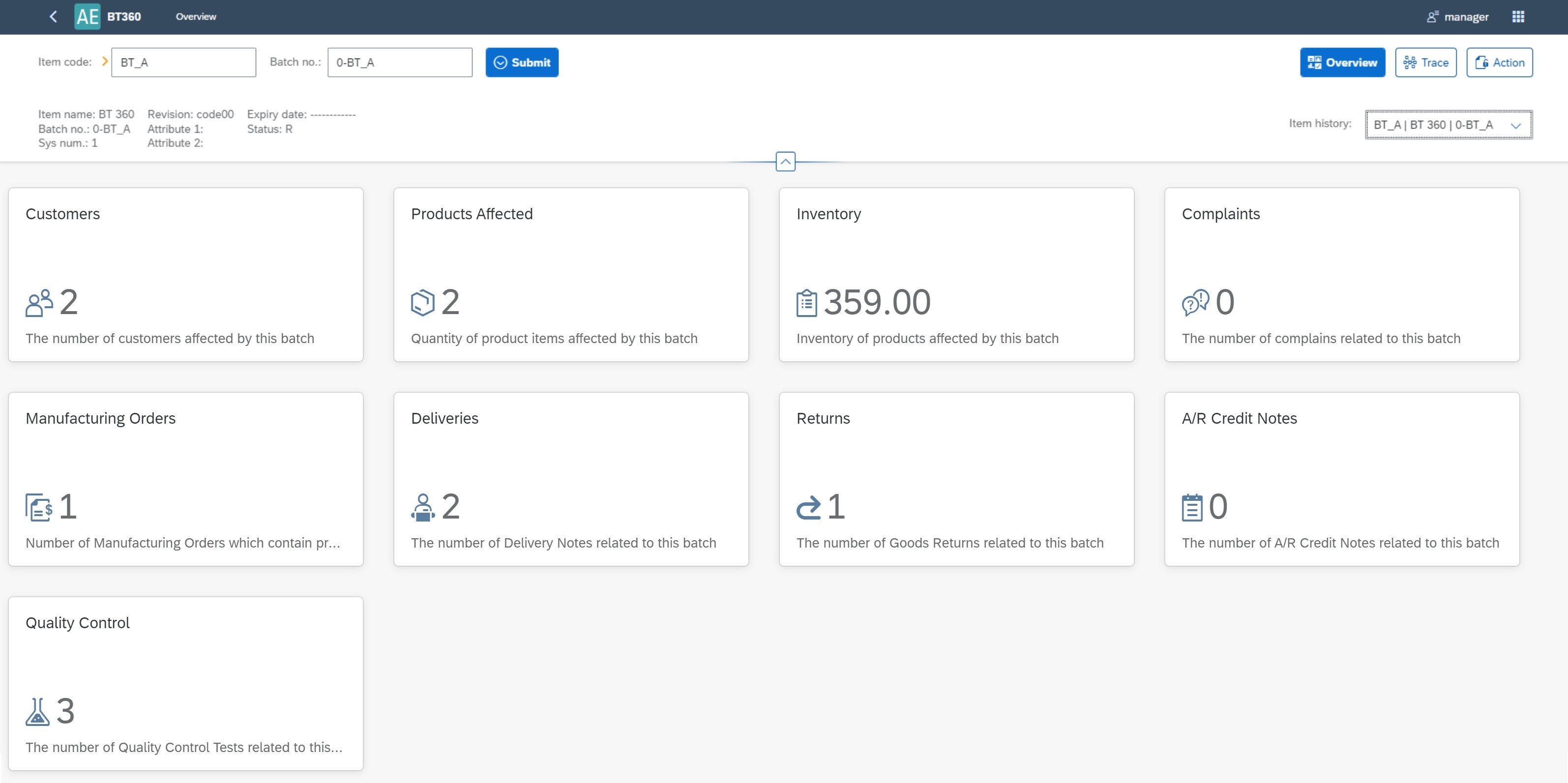 Batch Traceability 360 Overview