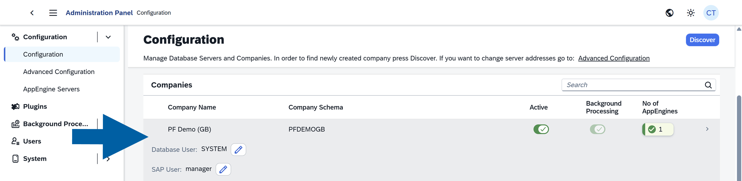 screen showing selecting a company