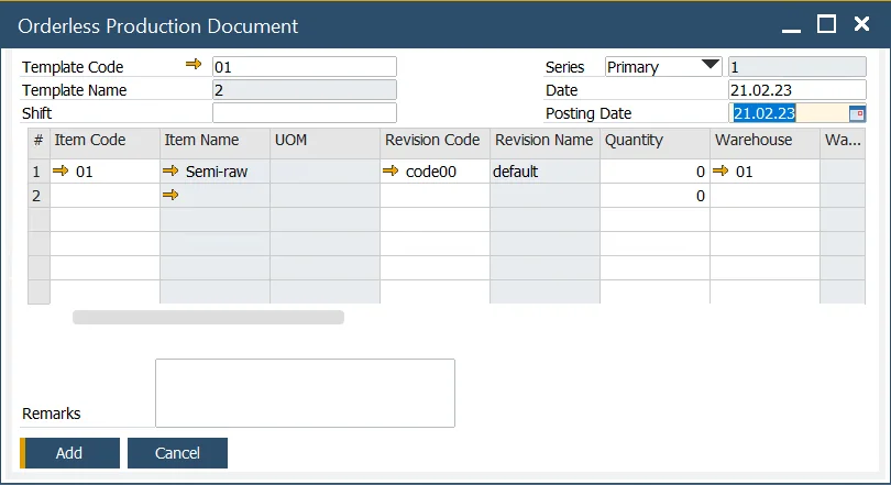 Orderless Production Document