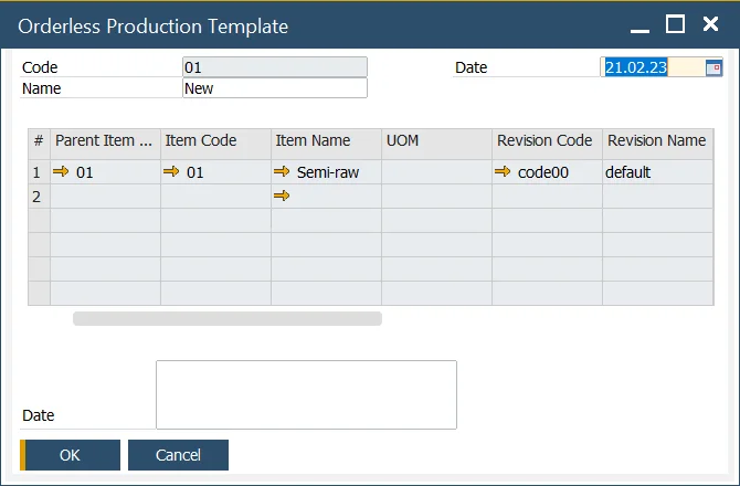 Orderless Production Template