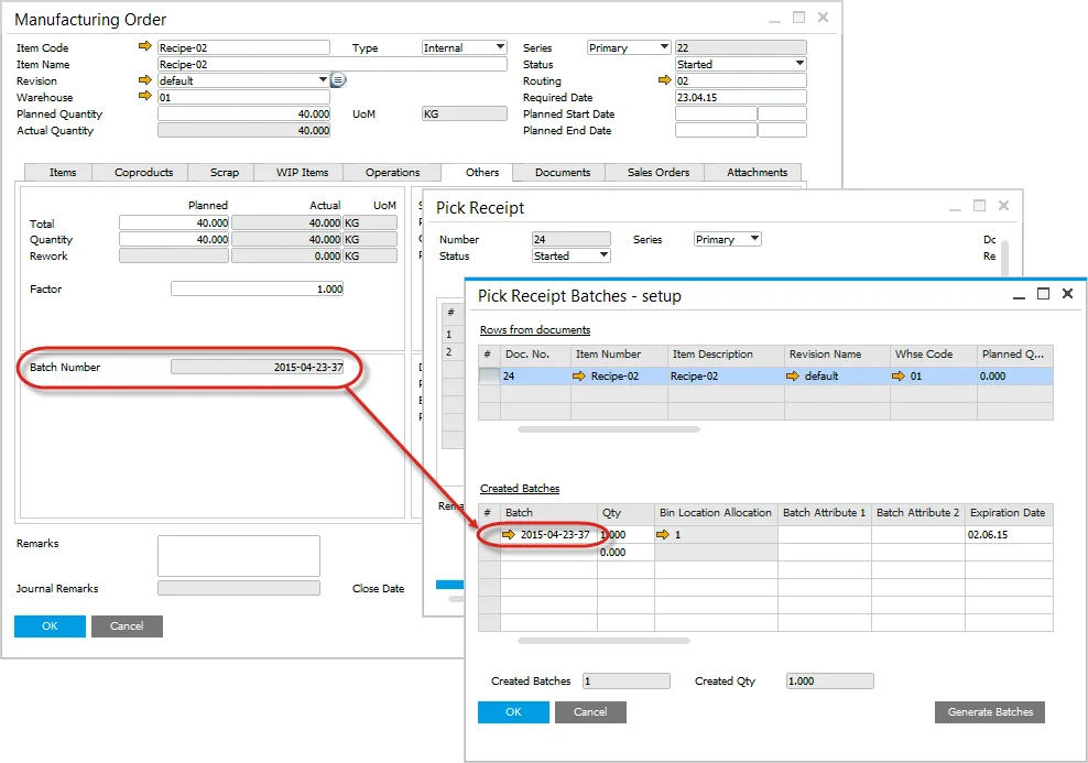 Pick Receipt Batches - Setup