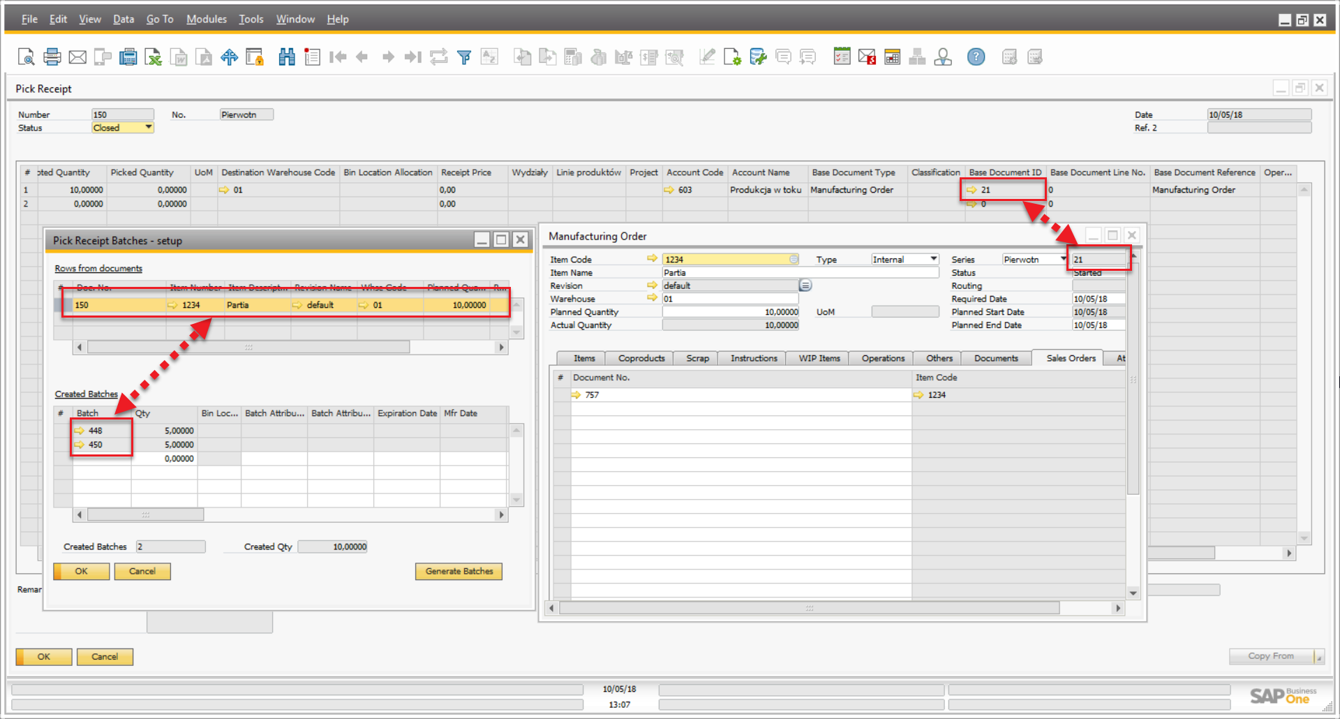 Pick Receipt Batches Setup