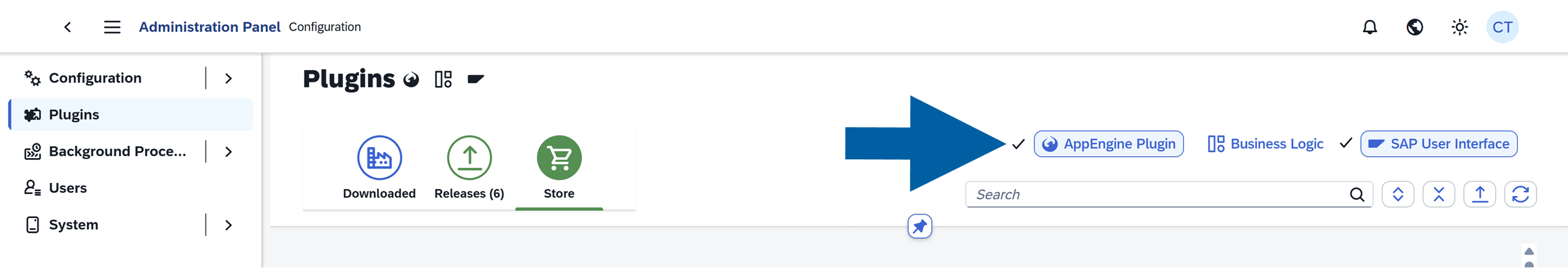 filter by plugin type in the plugin store